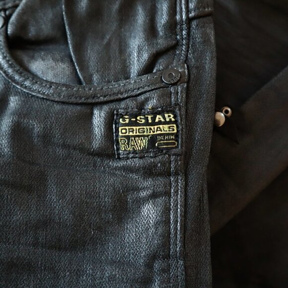 G-Star Jeans Fender Skinny Concrete Wash Gray Coated Wax Stretch NWT New Size 25 - Picture 7 of 7